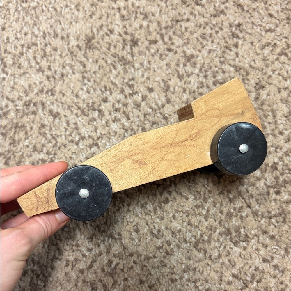 Wooden Toy Car with Black Wheels - Picture 3 of 8